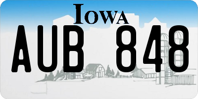 IA license plate AUB848