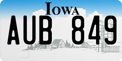 IA license plate AUB849