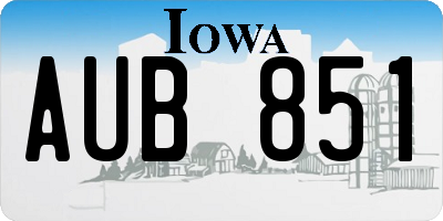 IA license plate AUB851