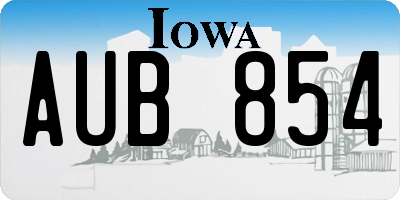 IA license plate AUB854