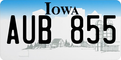 IA license plate AUB855