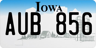 IA license plate AUB856