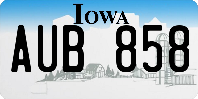 IA license plate AUB858