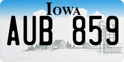 IA license plate AUB859