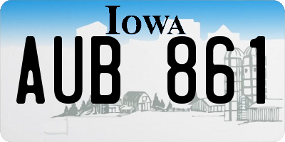IA license plate AUB861