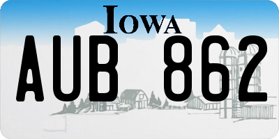 IA license plate AUB862