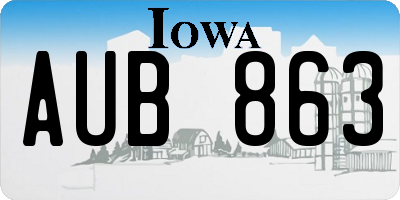 IA license plate AUB863