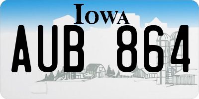 IA license plate AUB864