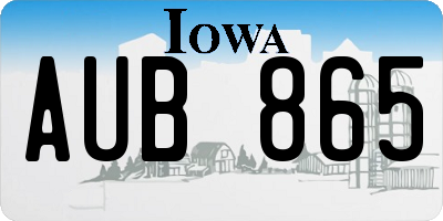 IA license plate AUB865