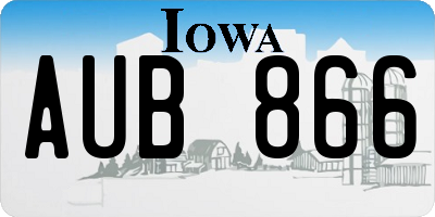 IA license plate AUB866