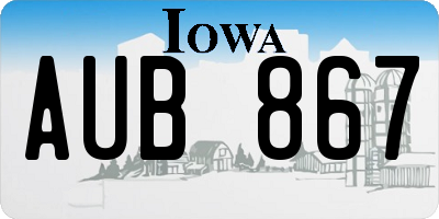 IA license plate AUB867