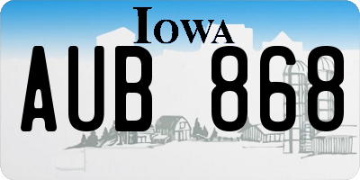 IA license plate AUB868