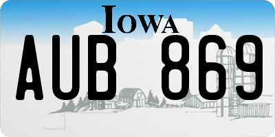 IA license plate AUB869
