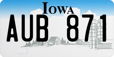 IA license plate AUB871