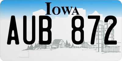IA license plate AUB872
