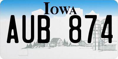 IA license plate AUB874