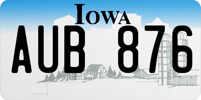 IA license plate AUB876