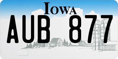 IA license plate AUB877