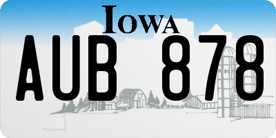 IA license plate AUB878