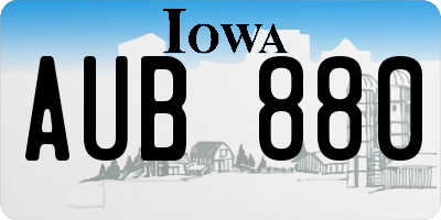 IA license plate AUB880
