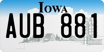 IA license plate AUB881