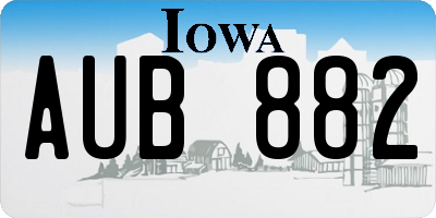 IA license plate AUB882