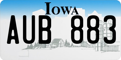 IA license plate AUB883