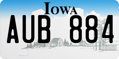 IA license plate AUB884