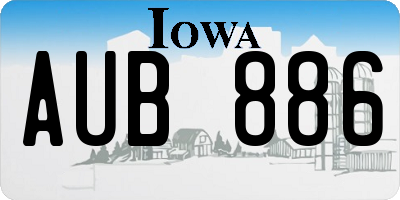IA license plate AUB886
