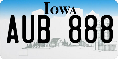 IA license plate AUB888
