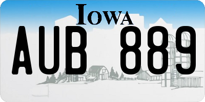 IA license plate AUB889