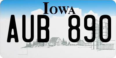 IA license plate AUB890