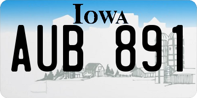 IA license plate AUB891