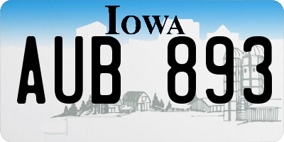 IA license plate AUB893
