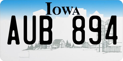 IA license plate AUB894