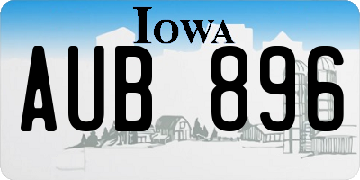 IA license plate AUB896