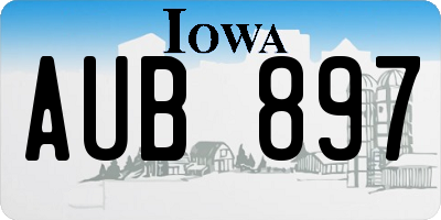 IA license plate AUB897