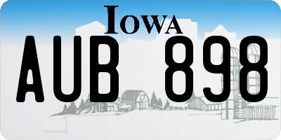 IA license plate AUB898