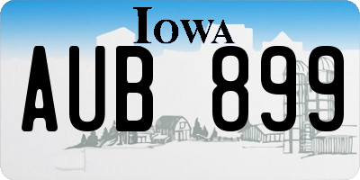 IA license plate AUB899