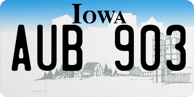 IA license plate AUB903