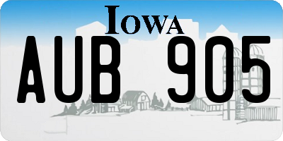 IA license plate AUB905