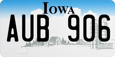 IA license plate AUB906