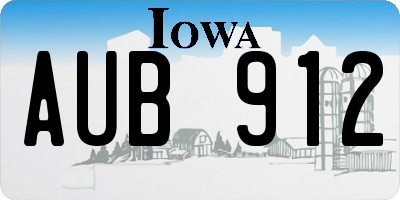IA license plate AUB912