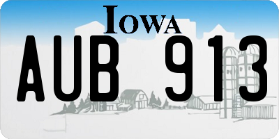 IA license plate AUB913