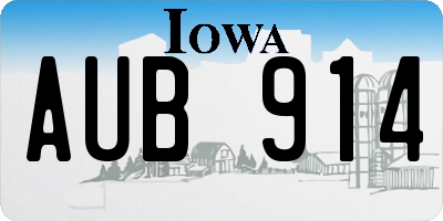 IA license plate AUB914