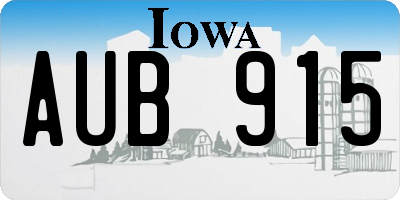 IA license plate AUB915