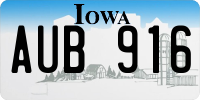 IA license plate AUB916