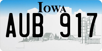 IA license plate AUB917