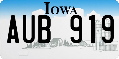 IA license plate AUB919