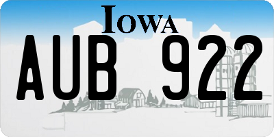 IA license plate AUB922